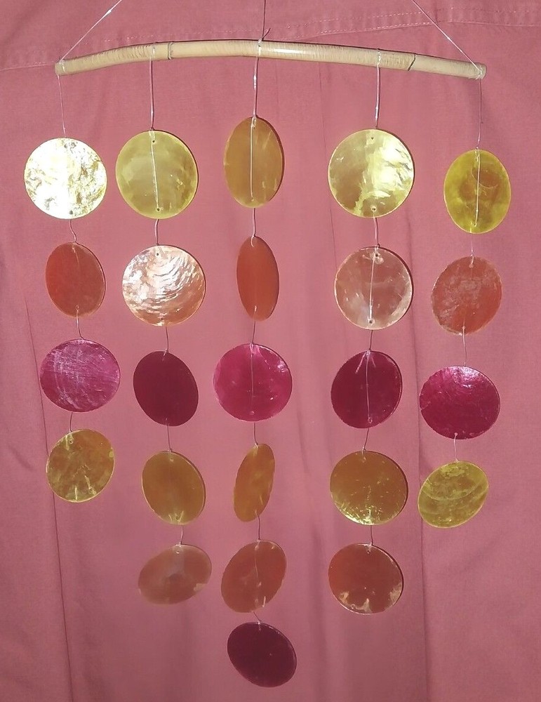Handmade Shell Wind Chimes Capiz Shell Wind Chime Outdoor Indoor Decor