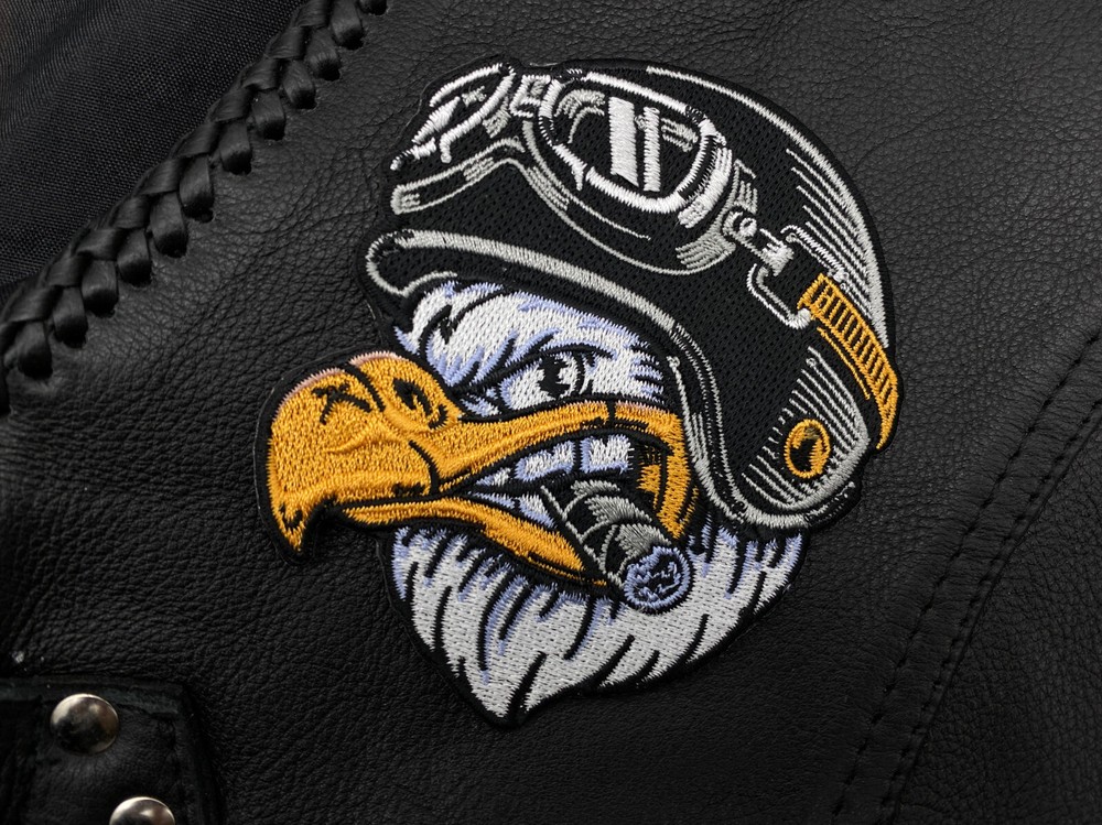 Biker Eagle with Cigar Patch for Leather Vests | Motorcycle Patch, Leather Jacket