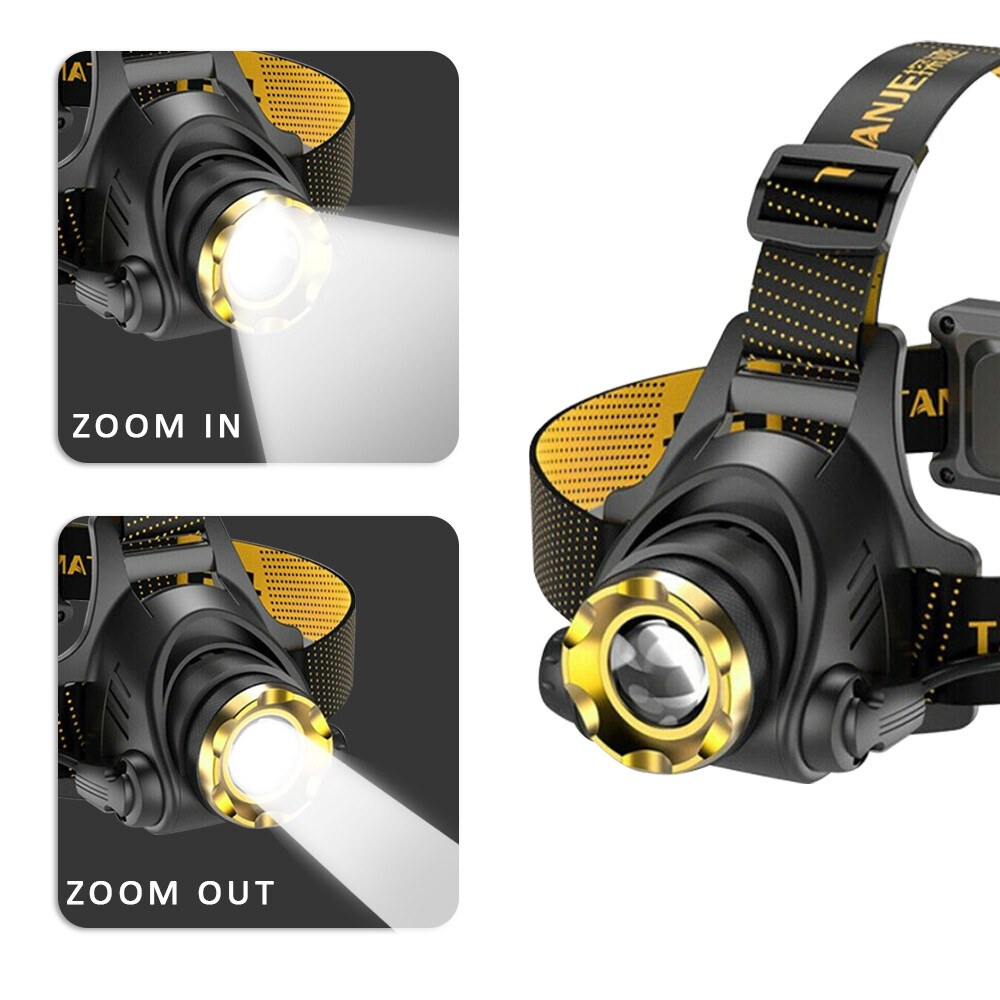 2x Powerful LED Headlamp USB Rechargeable Headlight Flashlight Head Torch 3 Mode