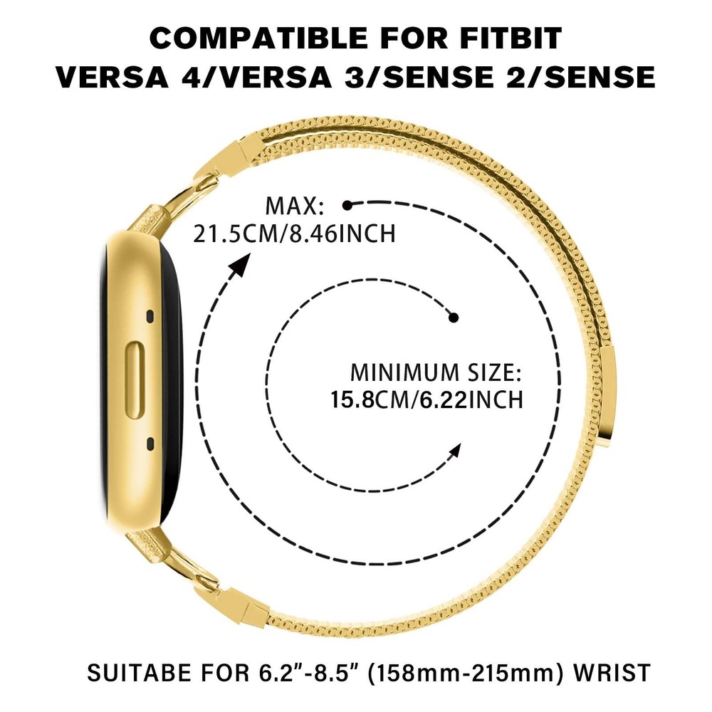 Magnetic Bands Compatible for Fitbit Versa 4/Fitbit Versa 3/Fitbit Sense 2/Fi...