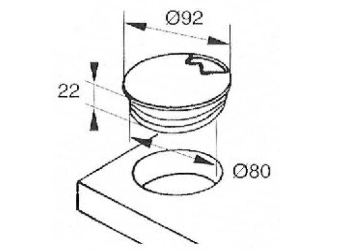 80mm Cable Grommet, Brass, 10 PACK