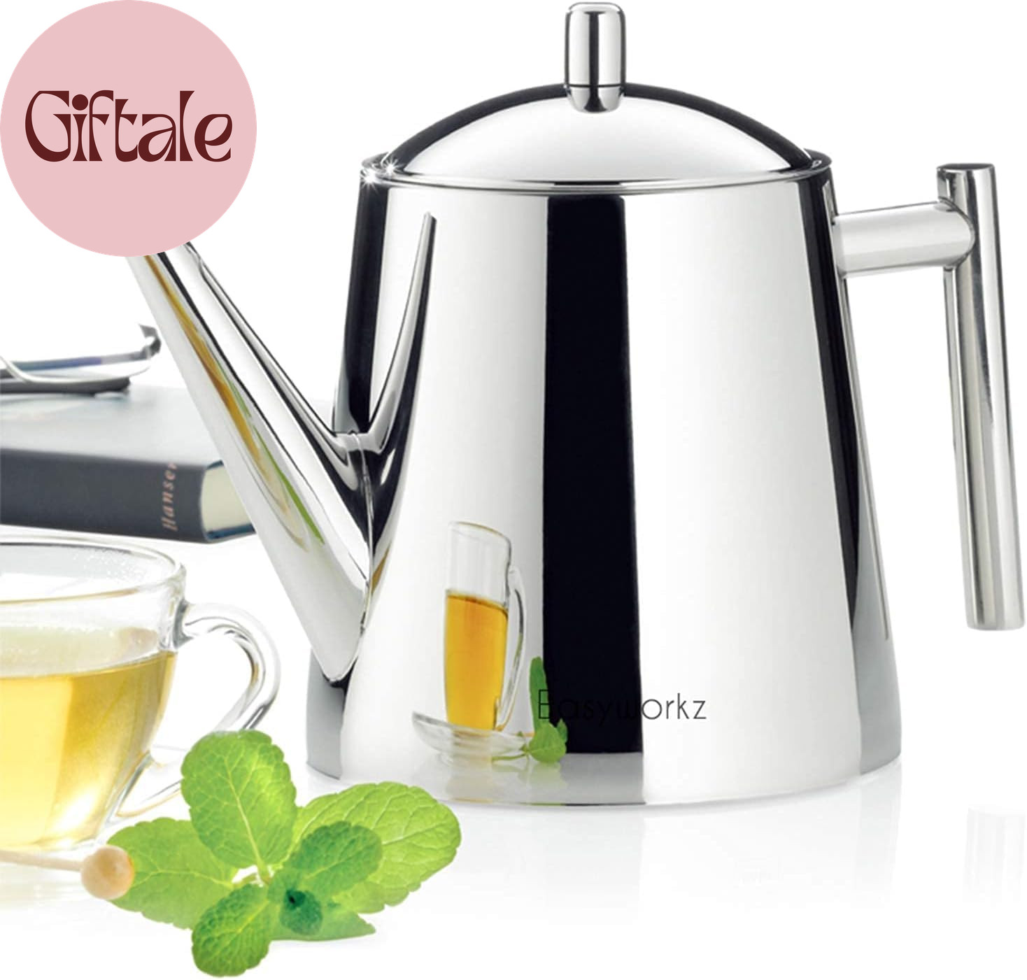 Stainless Steel Teapot with Removeable Infuser 27 Oz Stovetop Tea Maker for Frui