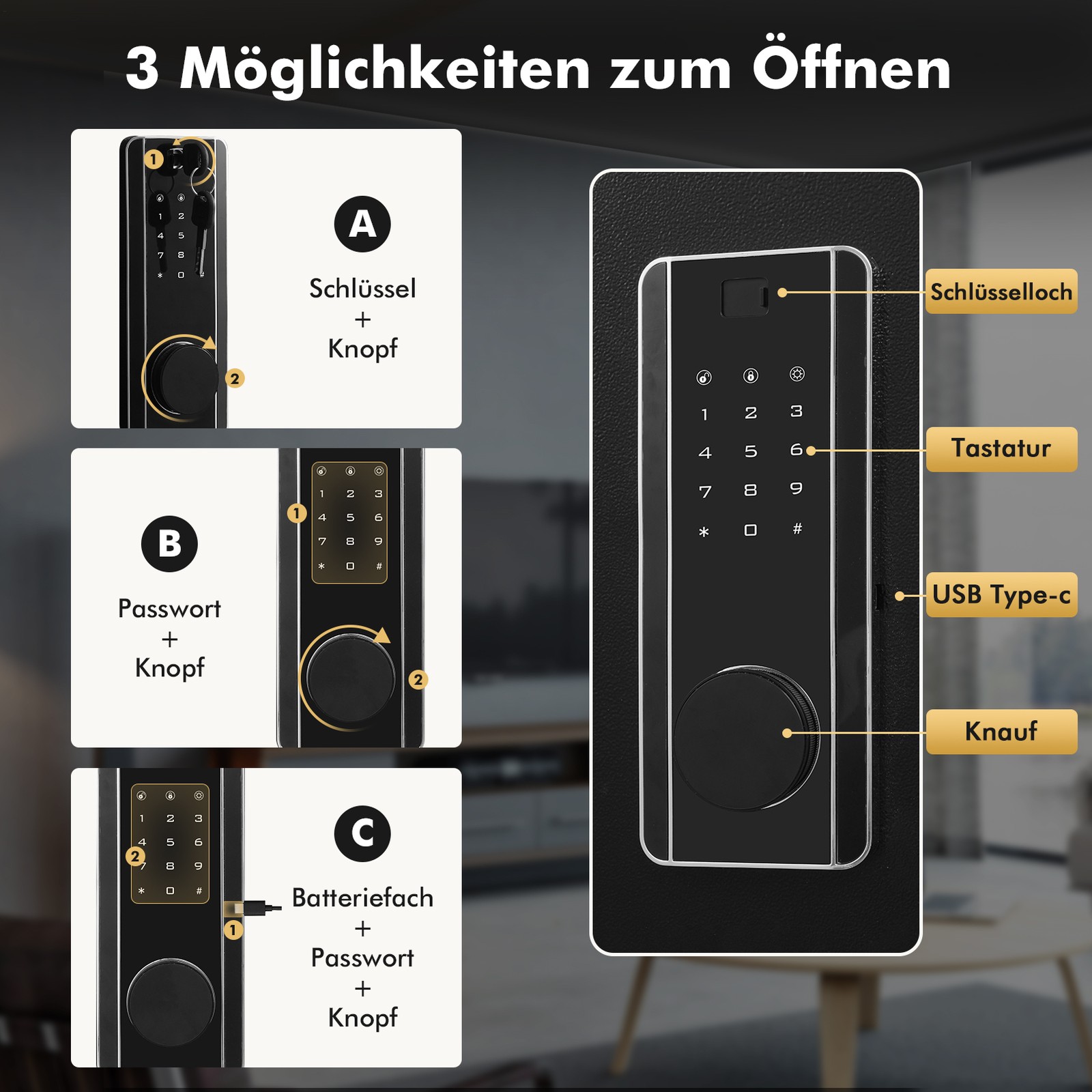 Double Door 4.2 cu.ft Safe Box with Key Lock Password Cabinet Black