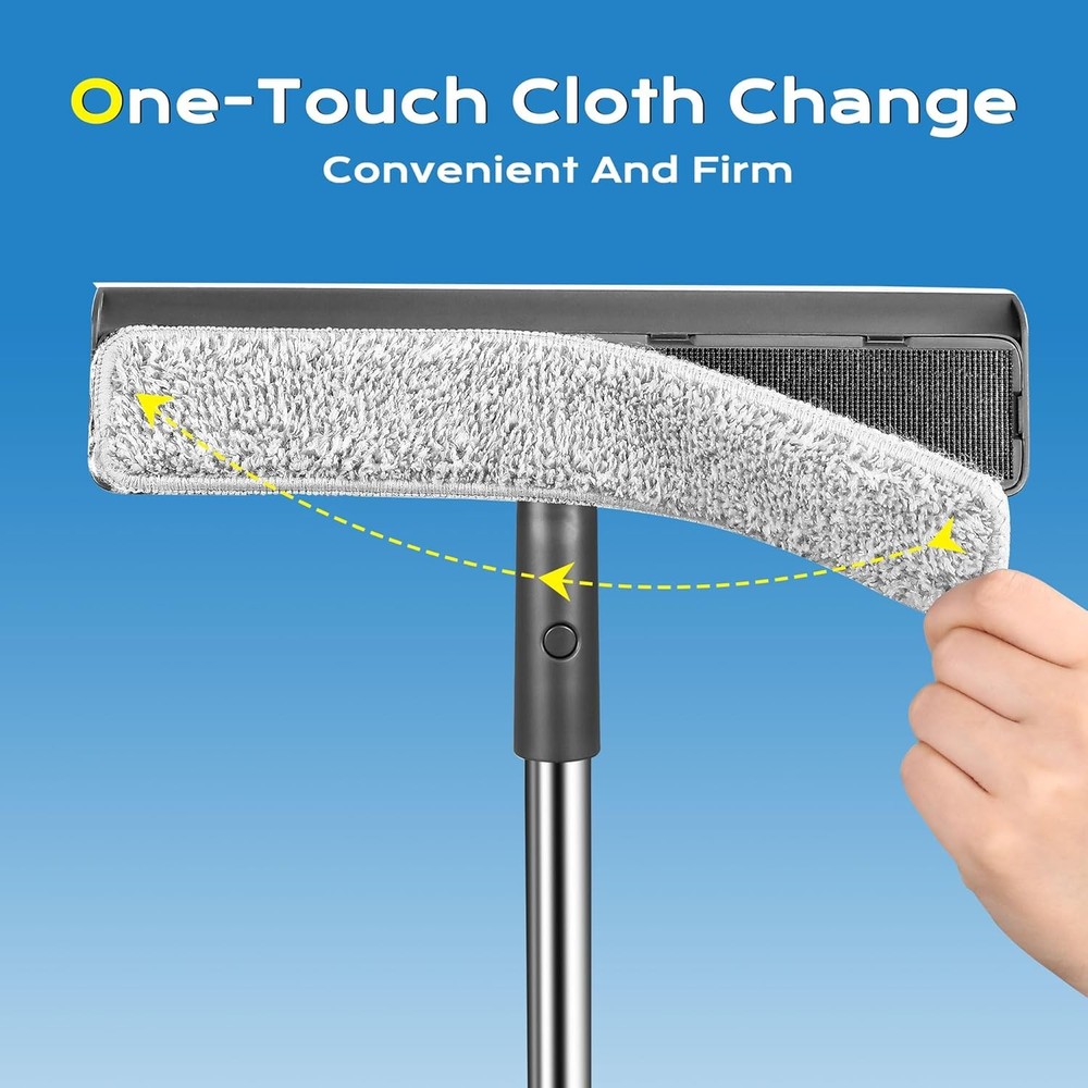 Window Squeegee for Home, Window Cleaner Tool with Extension Pole, Squeegee for