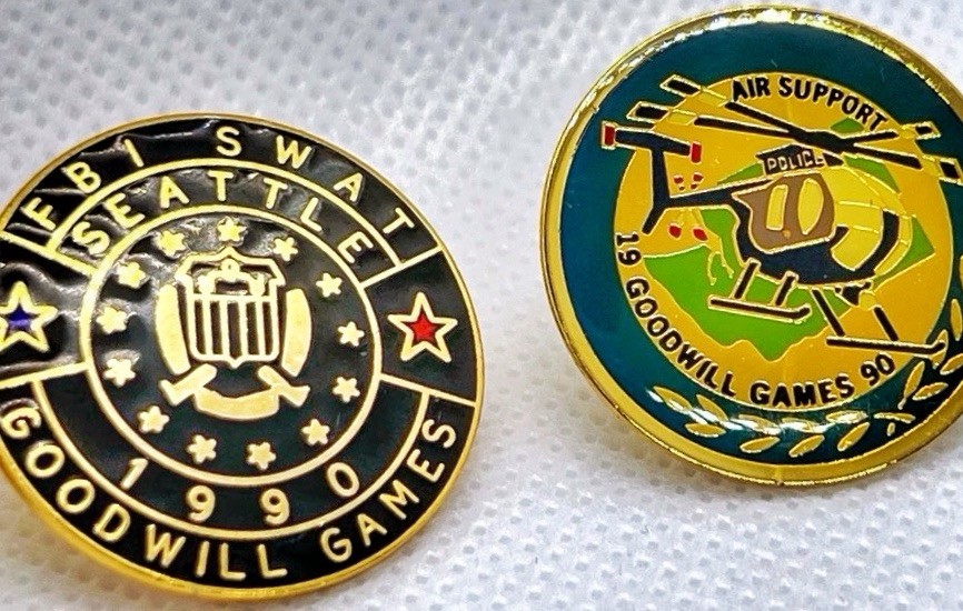 Rare 4 Pin FBI Set 1990 Goodwill Games FBI /SWAT, ERT and Air Support Bin B2