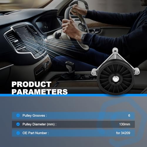 A/C Compressor Bypass Pulley 34209 Durable Replacement for Smooth AC