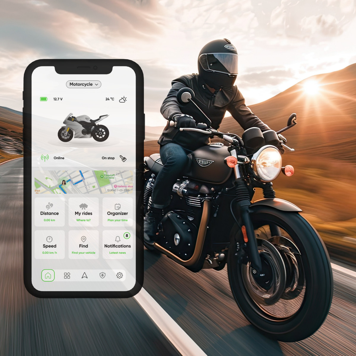 SIZZAPP Real-time GPS tracker for motorbikes WITHOUT SUBSCRIPTION