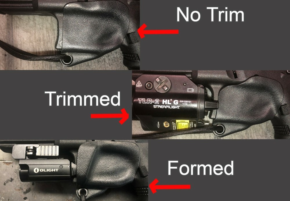Kydex Trigger Guard for Glock 20/21 with Light Attached - Black
