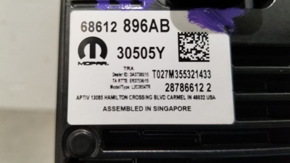 24 JEEP GLADIATOR JT CAMERA PROCESSOR CONTROL MODULE 68612896AB