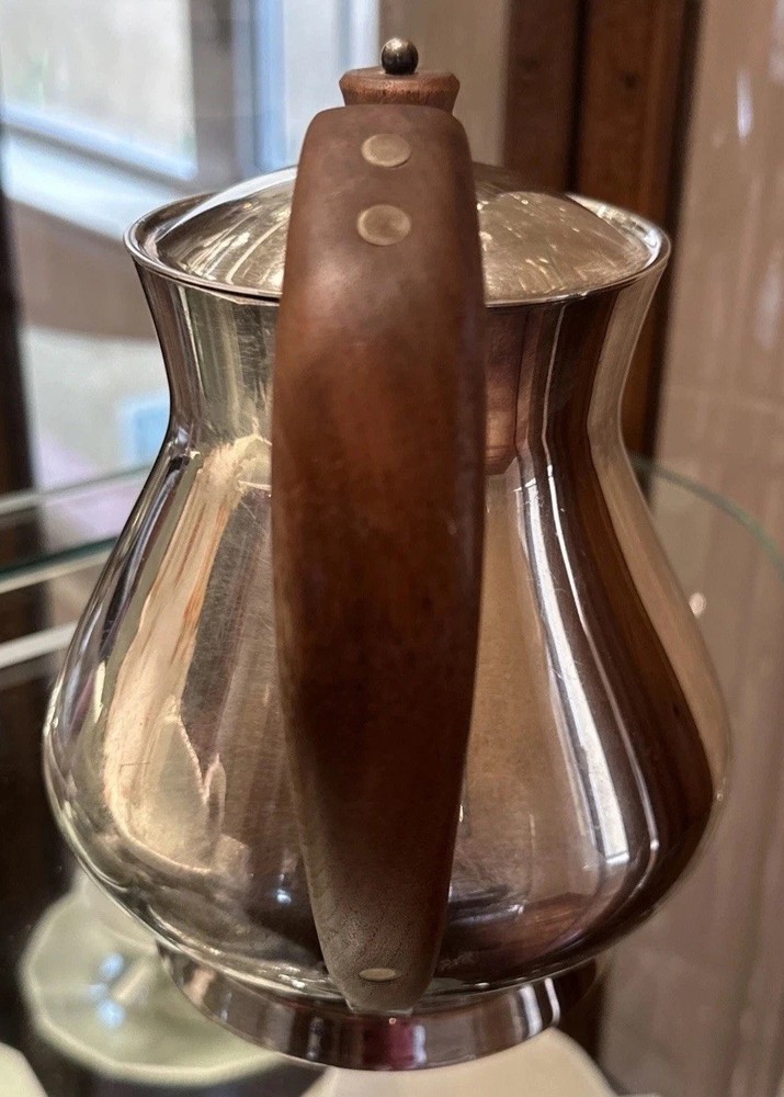 Gorham Silver Teapot w Lid Silverplated Modern YC852 Mid Century Modern