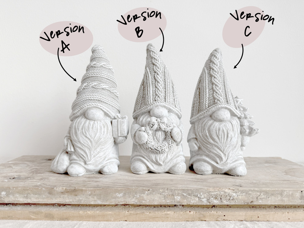 Latex Mold – Faceless Gnome with Knitted Hat, Sack & Gift – Version A