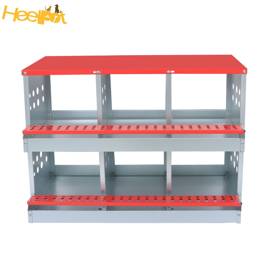 Red 6 Compartments High Quality Materials Chickens Egg Laying Box Nesting Box