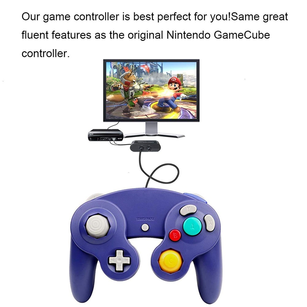 4 Pack Purple Wired NGC Game Controllers for Gamecube Console