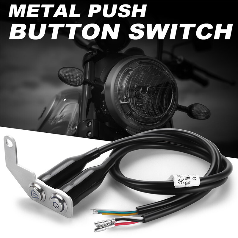 LED Motorcycle Switch ON/OFF Handlebar Push Dual Button 12V Headlight Fog Light