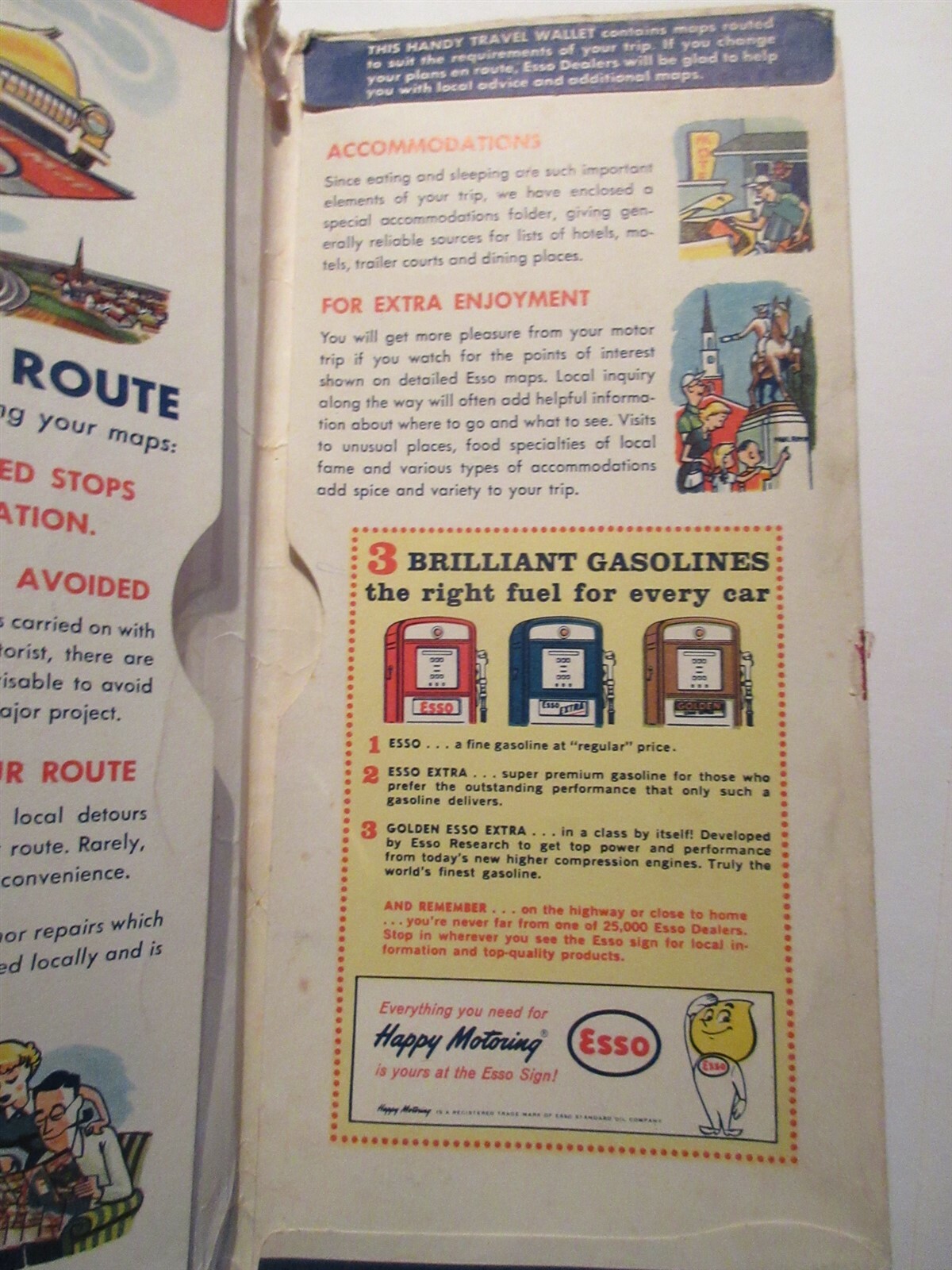 1962 Esso Touring Service Receipt / Map Folder Envelope for Travelers