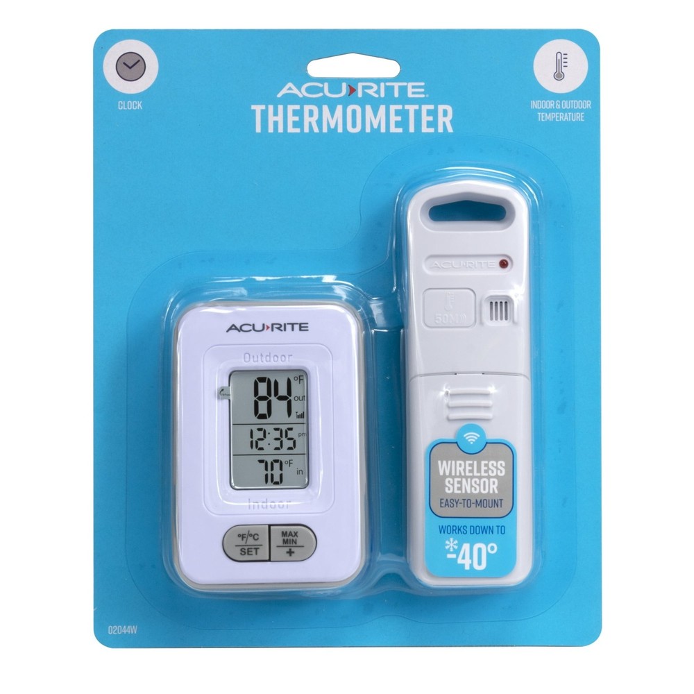 AcuRite Wireless Indoor Outdoor Digital Temperature Thermometer Clock & Memory