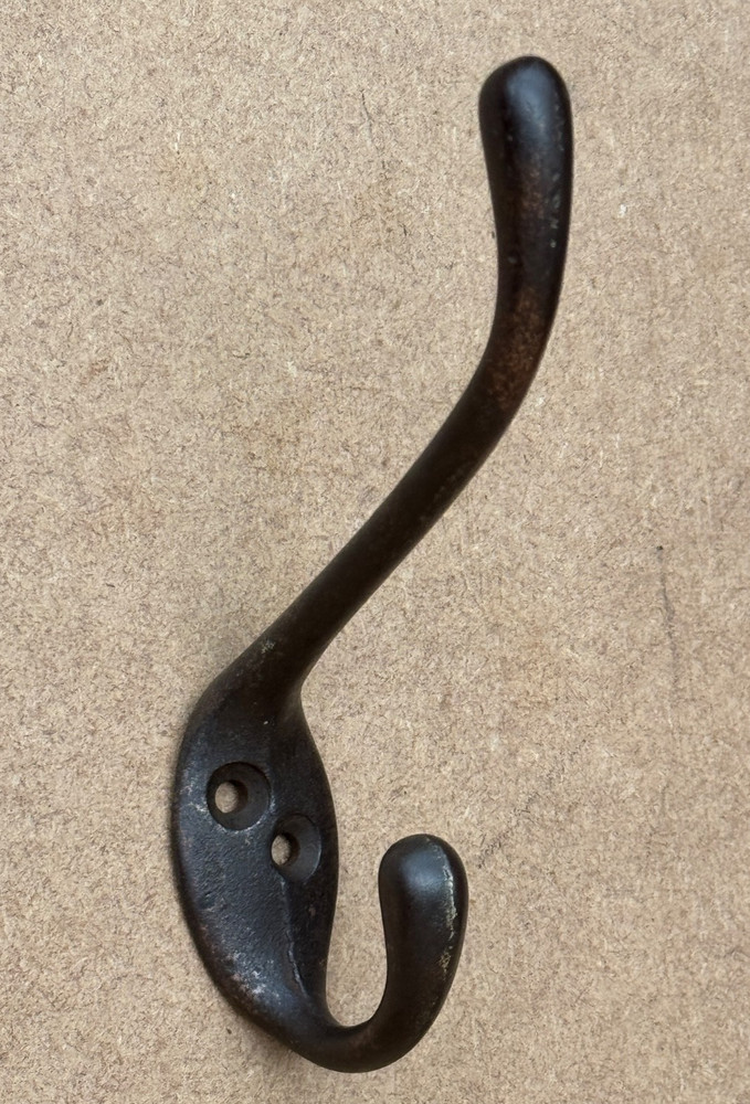 ANTIQUE DOUBLE METAL COAT HOOK RECLAIMED
