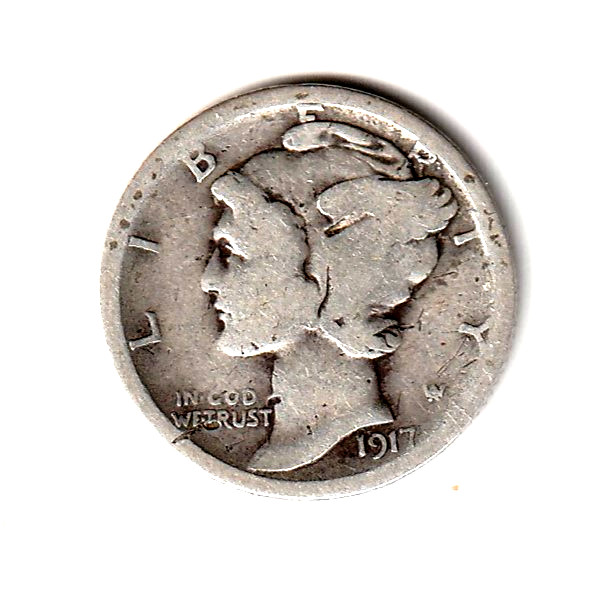 1917 S mercury dime