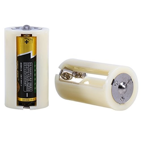 Universal AA to D Battery Adapter Converter Case 4-Pack - White, Easy Switch