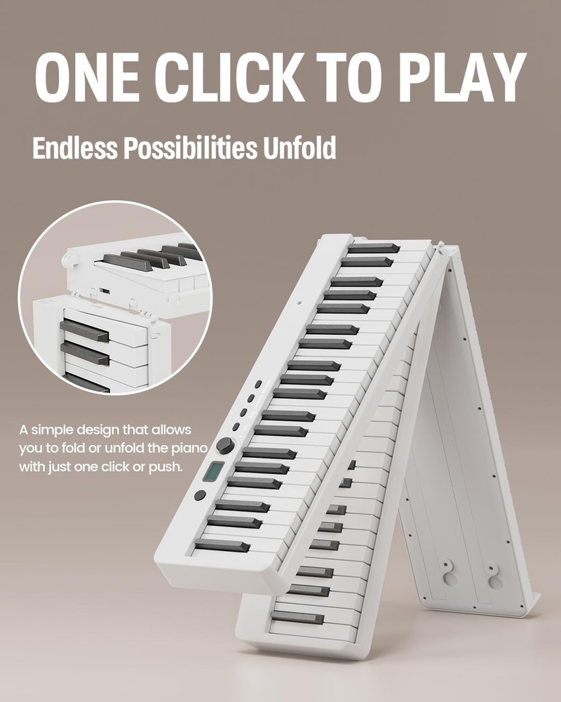 Digital Piano Keyboard 88 Keys Portable Bluetooth MIDI Touch Sensitive