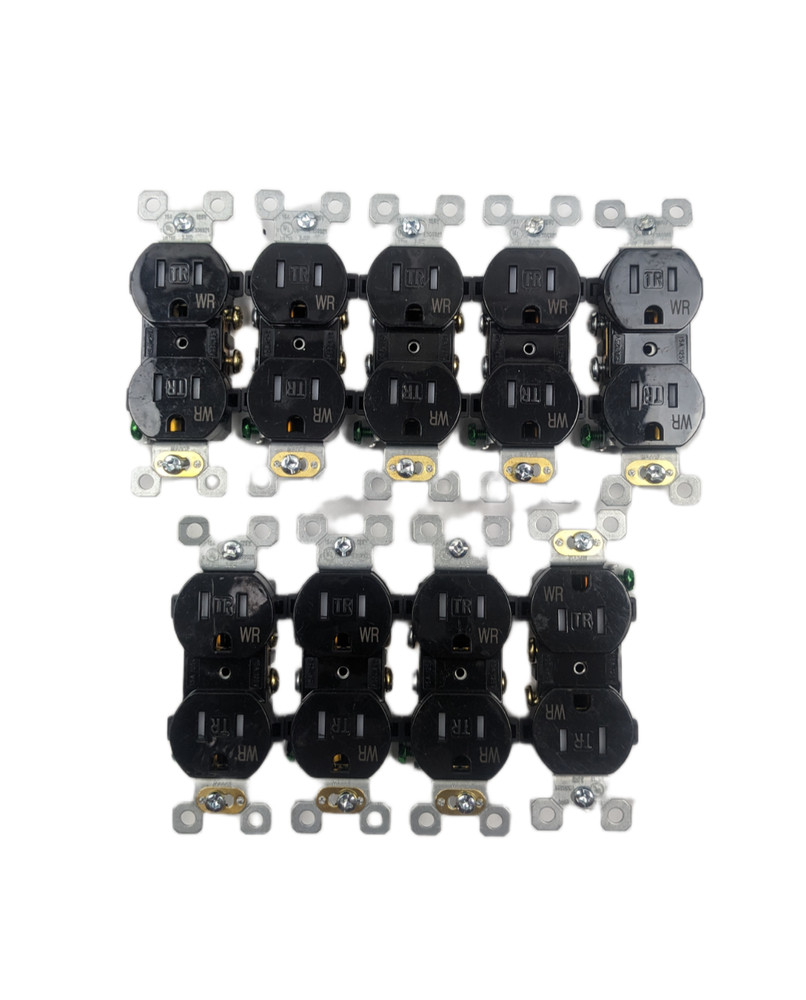 9 Pack - Straight Blade 15a 125v Com Duplex Receptacle