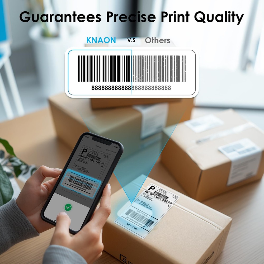 Shipping Thermal Label Printer, 4x6 Portable Label Printer, Bluetooth Label M...