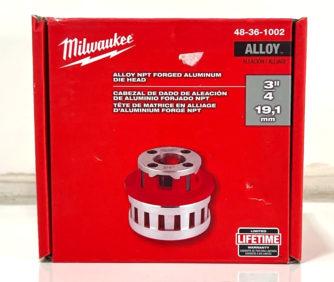 Milwaukee 48-36-1002 3/4" ALLOY NPT Forged Aluminum Die Head