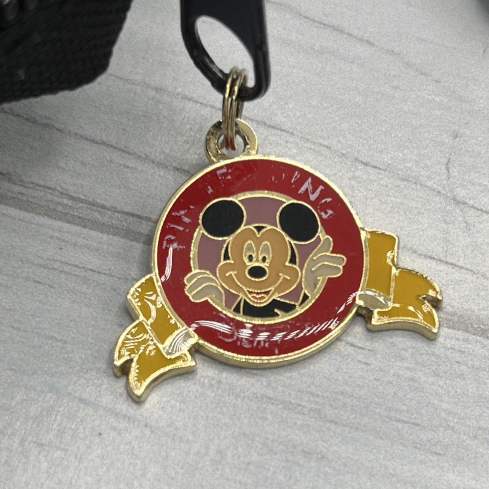 Disney Pin Trading Bag Mickey Mouse Small Black Red Yellow Embroidered