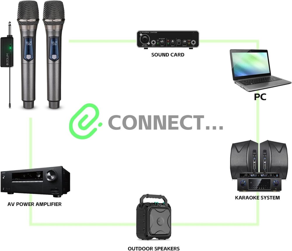 Professional UHF Wireless Microphone Handheld Mic System Karaoke W/Receiver US