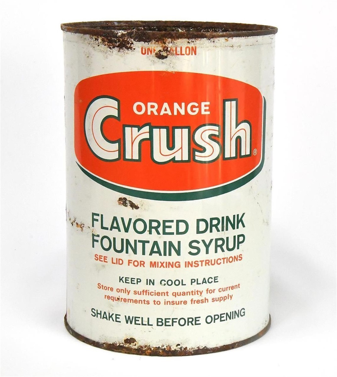 Vintage Orange Crush Soda Pop Fountain Syrup Gallon Advertising Can Tin