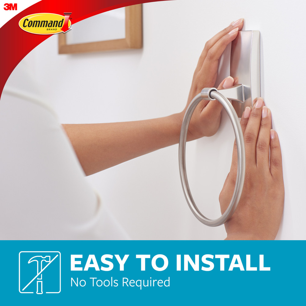 Command Towel Ring [Removable]: 1 ring (Satin Nickel)
