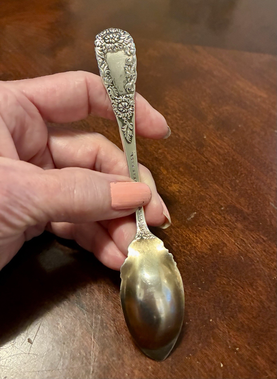 Antique Ornate Sterling Silver Grapefruit Spoons