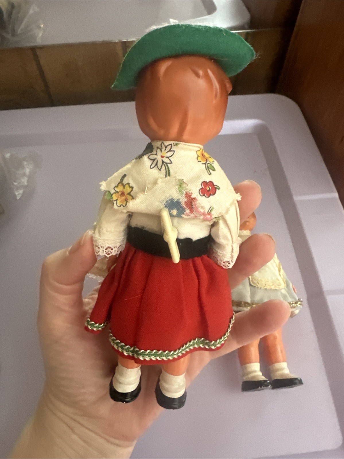 VINTAGE Germany Wind Up Dancing Dolls Celluloid One Without key Lot Of 2