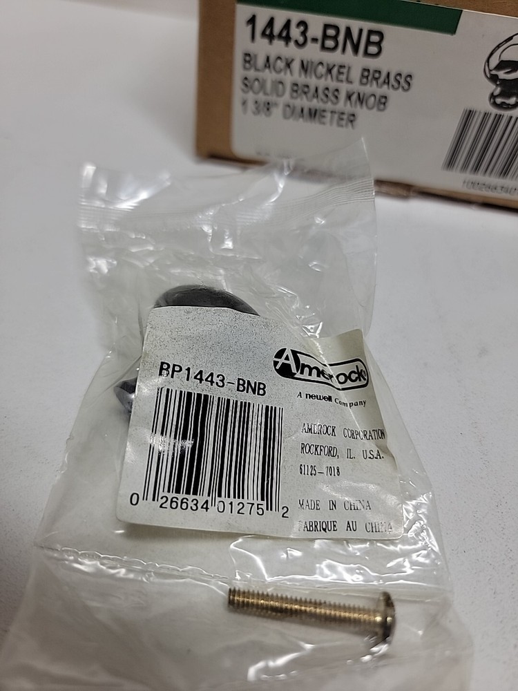 10 PACK Amerock BP1443-BNB Solid Black Nickel 1 1/4" Oval Cabinet Knob Pulls