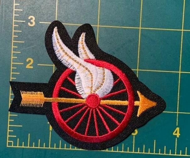 winged wheel patch arrow winged wheel patch motorcycle patch 3.5" two patches