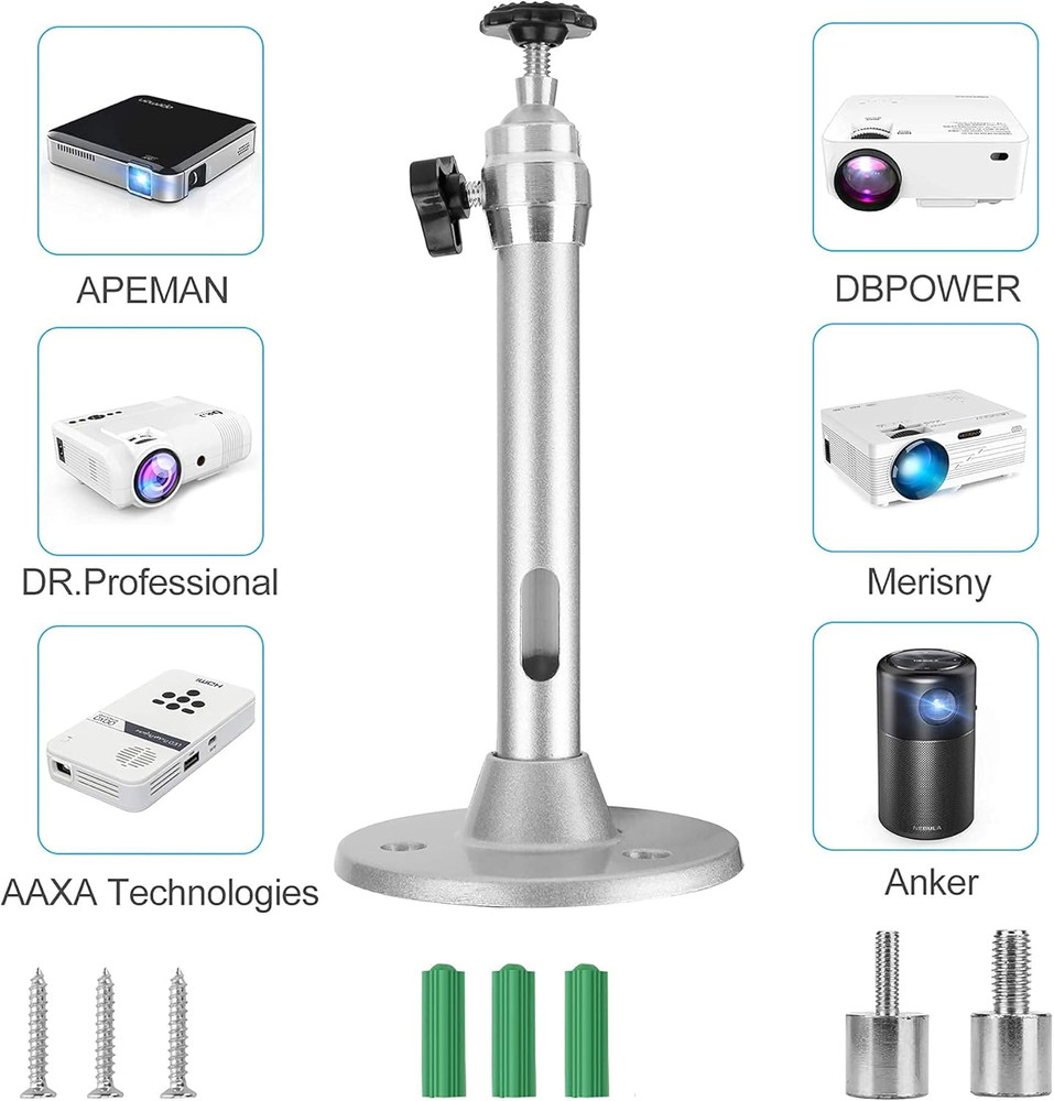 Mini Ceiling Wall Projector Mount Stand Compatible with QKK DR.J DBPOWER A...