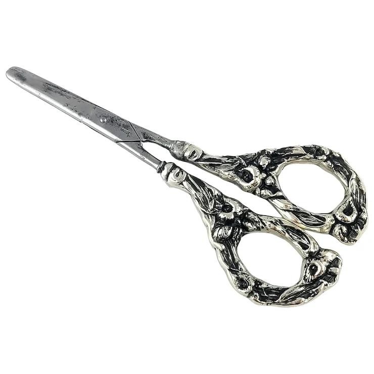 Watson Sterling Silver Floral Handle Grape Shears/Scissors #24479
