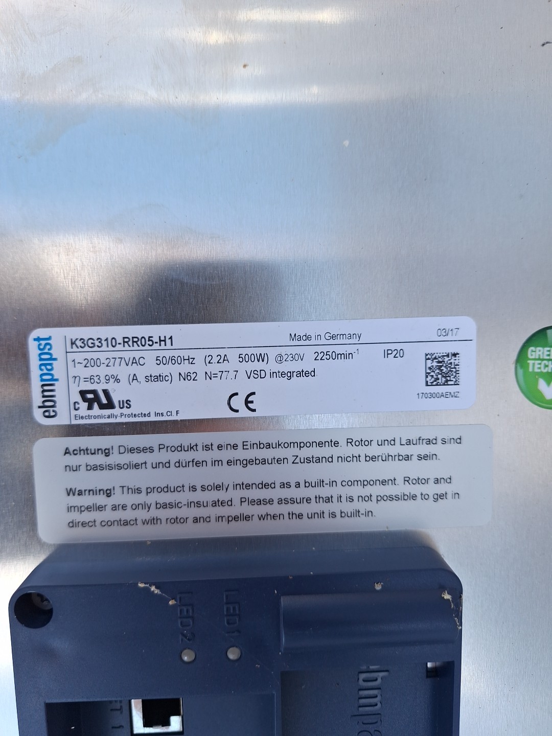 Exyte Technologies 4x2 Hepa Fan Filter Unit FFU-S-EC/MOD-1206-T-AU 686 CFM - NEW