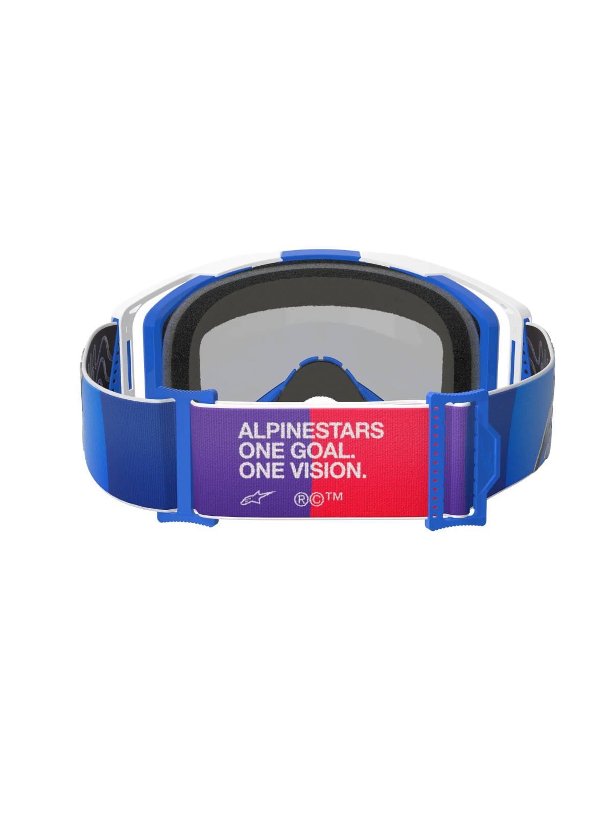Alpinestars Vision 8 MX ATV Goggle - Corp - Blue/White - Blue Mirror Lens