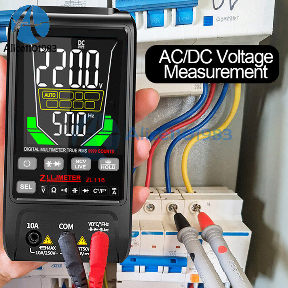 Digital Smart Multimeter AC DC Voltmeter Ammeter Resistance Ohm Meter 9999 Count