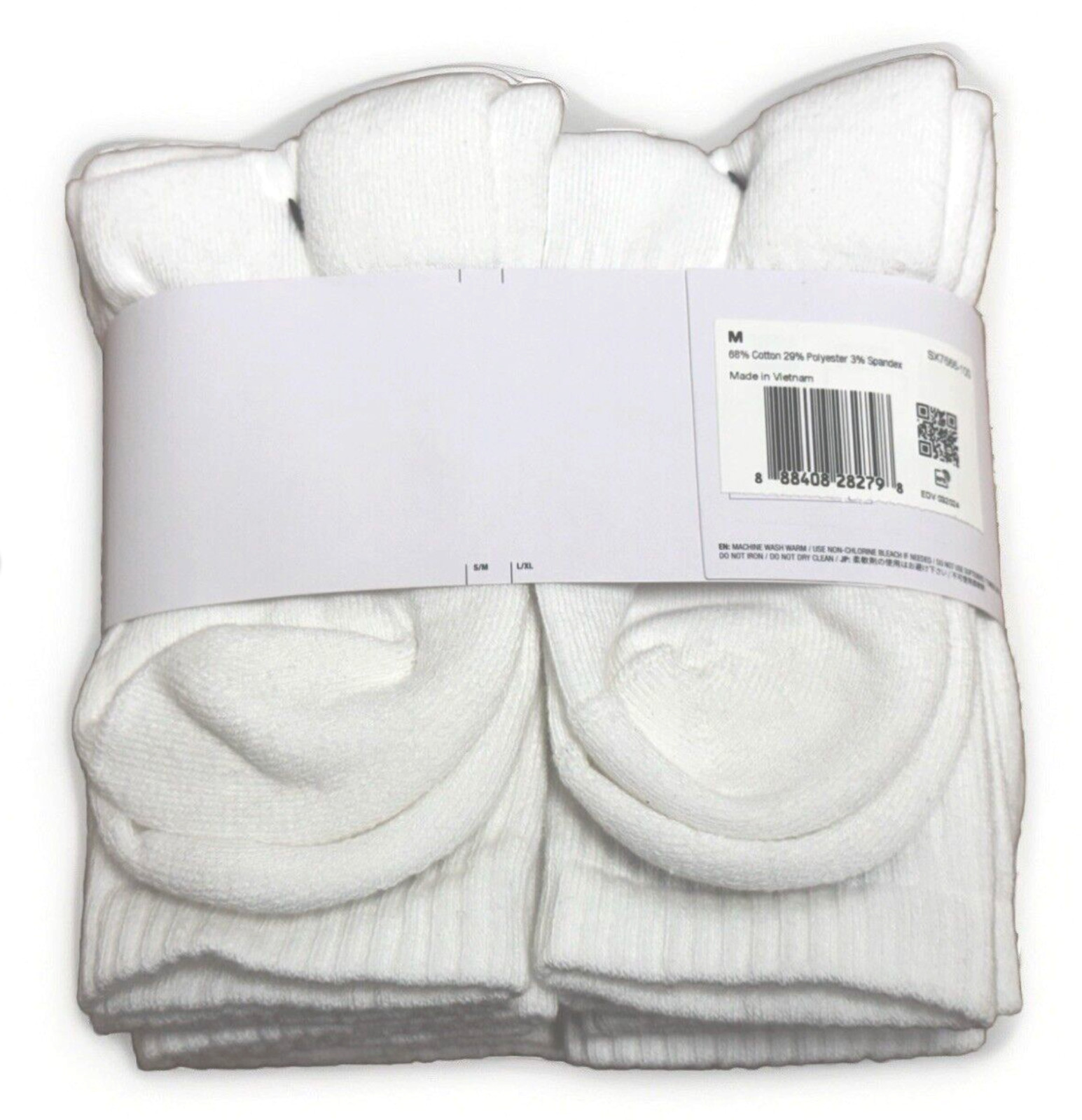 AUTHENTIC Nike Women's Everyday Training Crew Socks 6-PAIRS WHITE MEDIUM 6-10