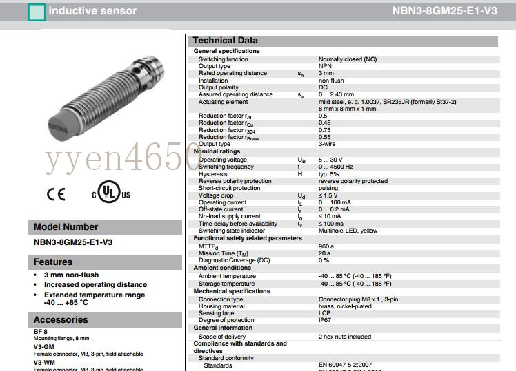 Original Proximity Switch NBN3-8GM25-E1-V3 Sensor