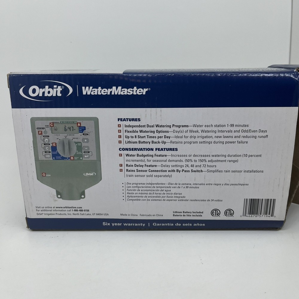 ORBIT WaterMaster 4 Station Dual Program SPRINKLE TIMER 57194