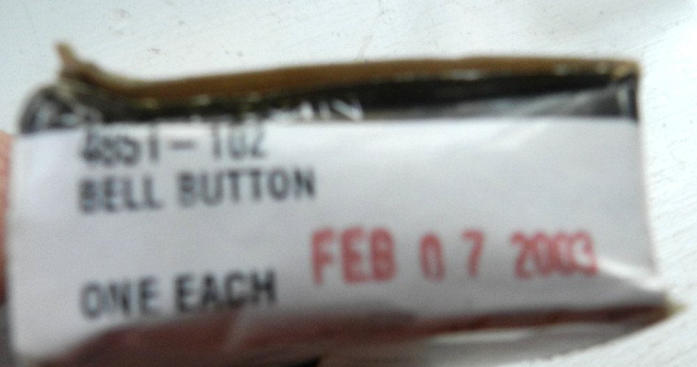 Baldwin Rectangular Doorbell Button - White - 4851-102 NEW