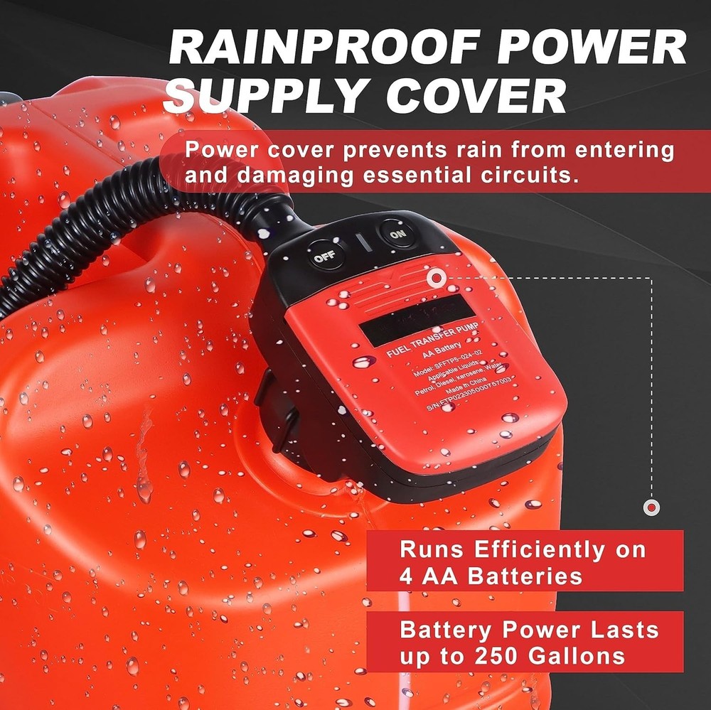 Automatic Fuel Transfer Pump (with Auto-Stop Sensor, Flow Rate 2.4 Gallons)