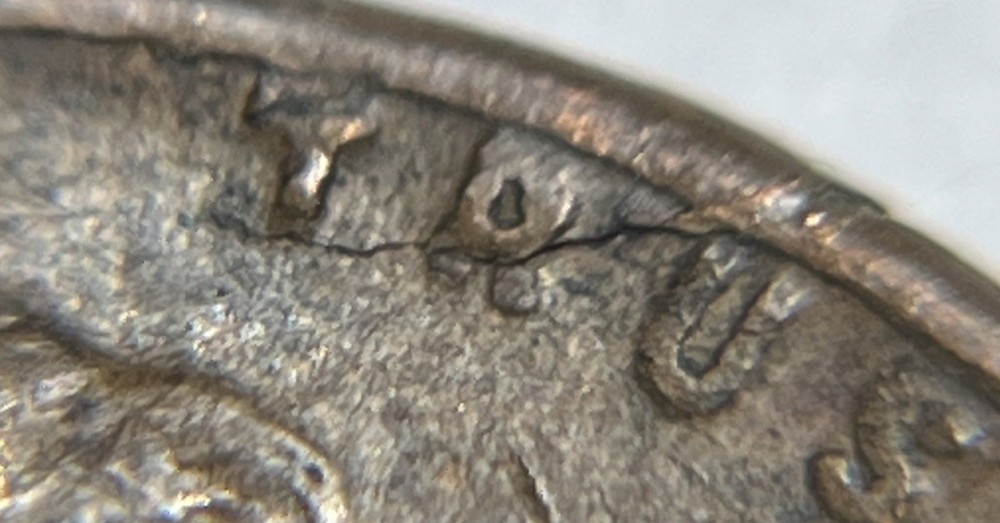 1946 D Wheat Penny Error Cracked Planchet Error