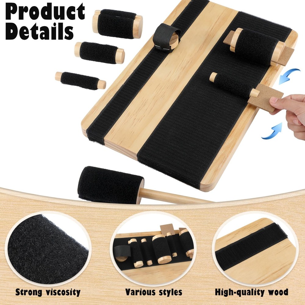 Hand Exercise Board with Hook and Loop Fasteners Hand Therapy Tool Equipment ...