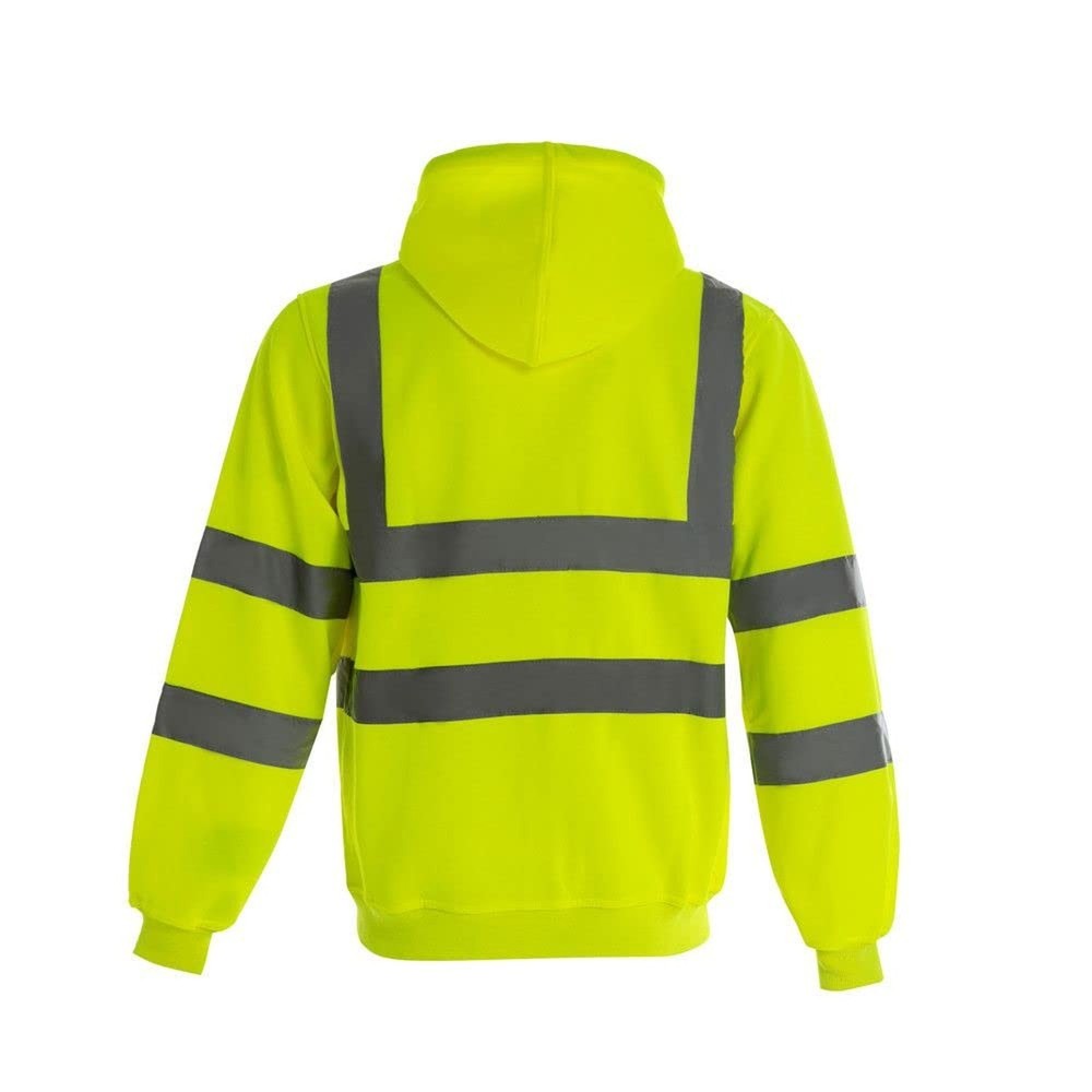 wefeyuv Hi Vis Men's Solid Color Reflective Visibility Sweatshirts Pullover