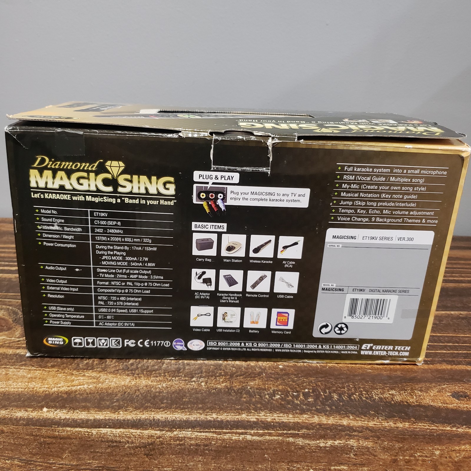 Diamond Magic Sing ET19KV Karaoke Lot Microphones Box EUC