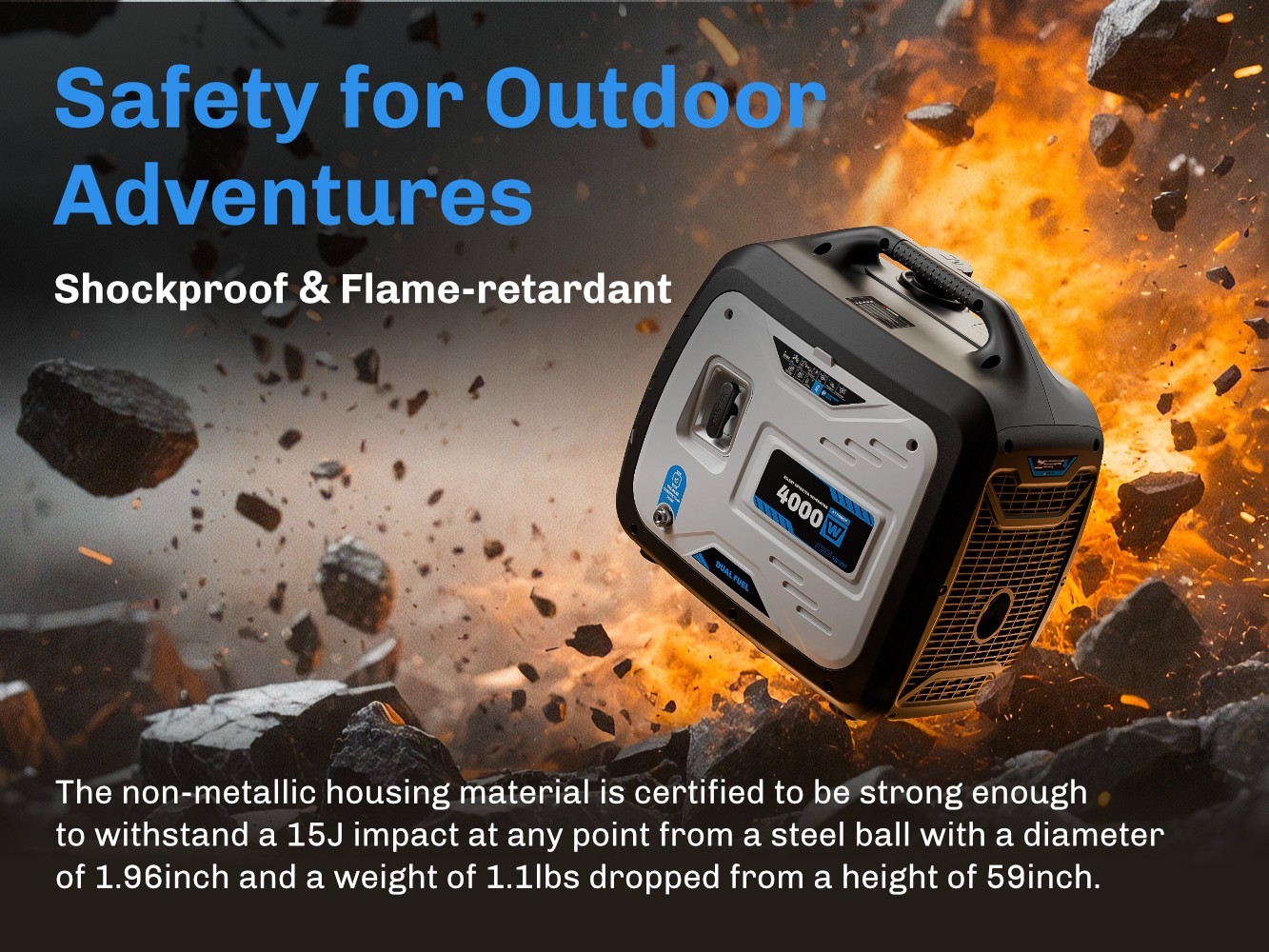 4000 Watt Dual Fuel Inverter Generator, RV Ready Super Quiet Propane Generator